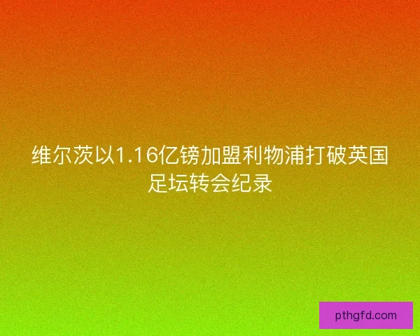 维尔茨以1.16亿镑加盟利物浦打破英国足坛转会纪录